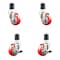 Service Caster 3 Inch 316SS Red Poly Swivel 1-3/4 Inch Expanding Stem Caster Brake SCC, 2PK SS316EX20S314-PPUB-RED-2-TLB-2-134 - alternate 1